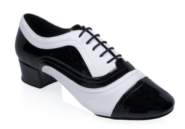 319 Rafael Black Patent & White Leather 